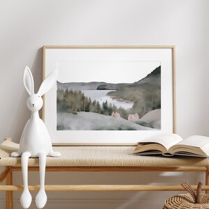 Mountain nursery decor, woodland nursery wall art, gender neutral nursery print, forest themed nursery poster