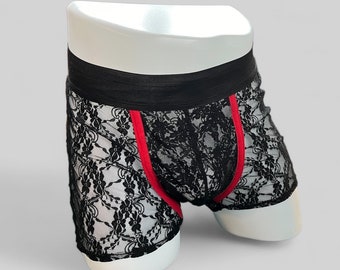 Boxer en dentelle pour hommes, Fabriqué au Canada, Sous-vêtements pour hommes, Boxer, Sous-vêtements, Boxer en dentelle, Sous-vêtements