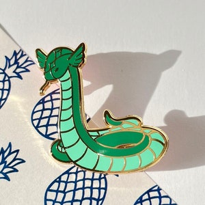 Snake Enamel Pin, Serpent enamel pin, hard enamel pin, pins, snake pin, cute pins, cute pin, tote bag accessory, serpent pin, birthday gift