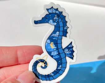 Sea Horse Sticker, Sea Horse Decal, water bottle sticker, laptop sticker, marine animal sticker, ocean sticker, cute stationary,cute sticker