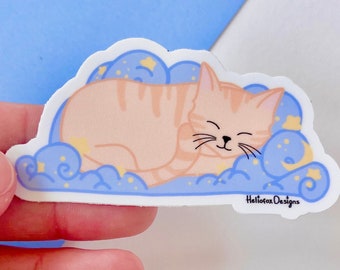 Oranger Katzenaufkleber, Katzenaufkleber, Katzengeschenke, Katzengeschenke für Katzenliebhaber, Haustierbesitzer Geschenke, niedliche Katzenaufkleber für Katzenbesitzer