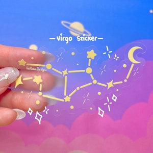 Maagd sterrenbeeld sticker, duidelijke sticker, Maagd geschenken, dierenriem geschenken, dierenriem sticker, Maagd sticker, sterrenbeeld sticker, laptop sticker