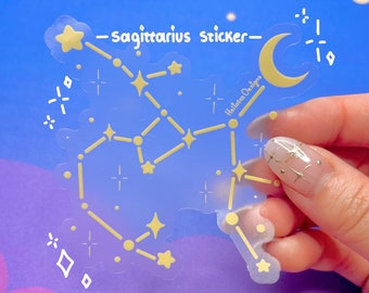 Sagittarius Constellation Sticker, Sagittarius Sticker, zodiac sticker, Sagittarius themed gift, unique gifts, birthday gifts, clear sticker