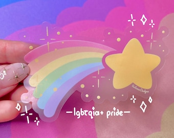 LGBTQ Pride Sticker, rainbow pride sticker, pride sticker, pride gifts, LGBTQ  pride sticker, clear stickers, pride flag sticker