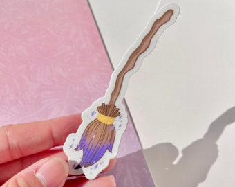 Magic broom sticker, Witch broom sticker, broom sticker, magical sticker, laptop sticker, waterproof sticker, magic sticker, witch&#39;s broom