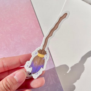 Magic broom sticker, Witch broom sticker, broom sticker, magical sticker, laptop sticker, waterproof sticker, magic sticker, witch&#39;s broom