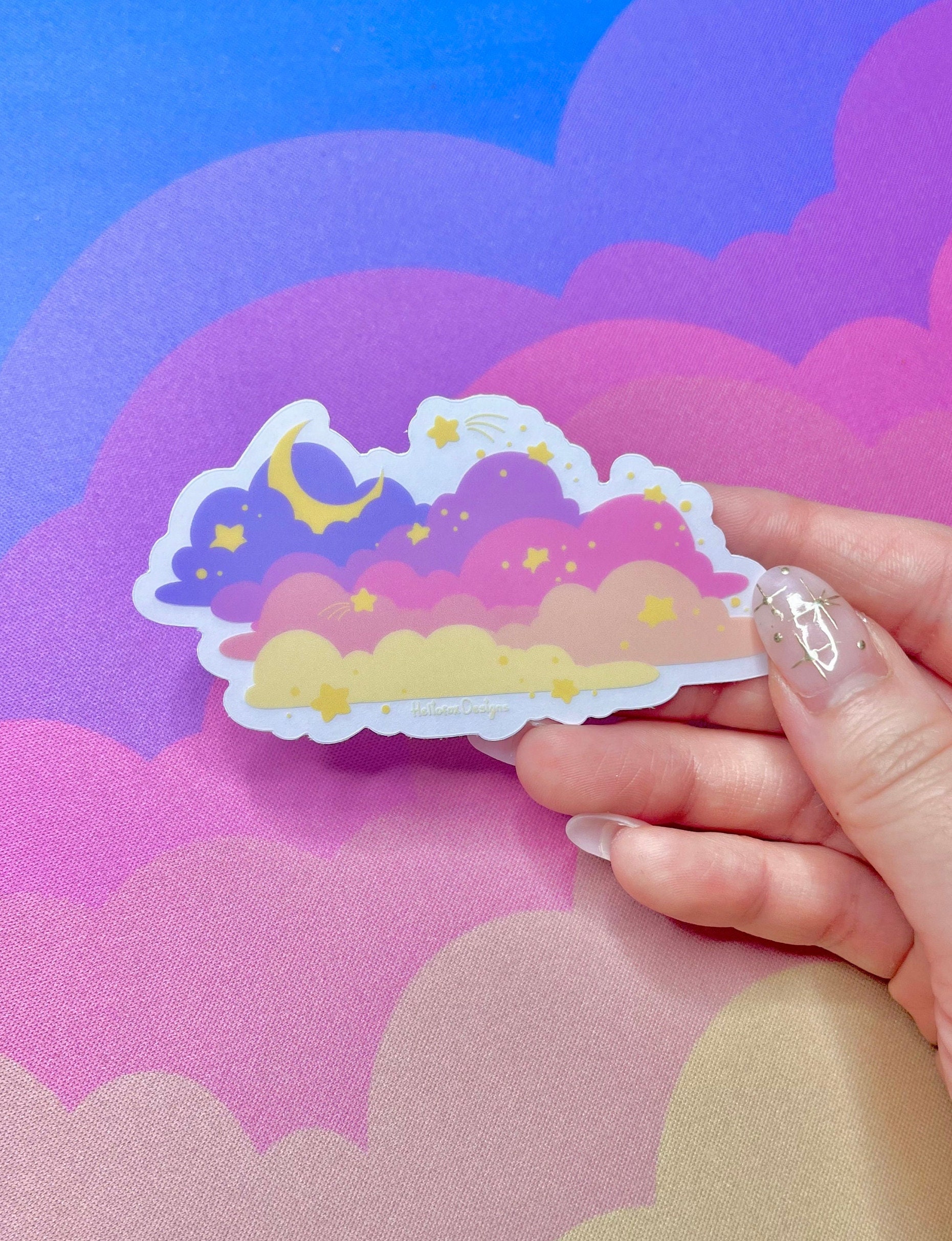 Sunset Clouds Sticker, Cloud Sticker, Star Sticker, Dreamy Sticker ...