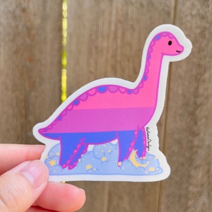 Bisexual Pride sticker, Bisexual flag sticker, pride sticker, LGBTQIA sticker, Dinosaur sticker, Bisexual Sticker, Bi flag sticker