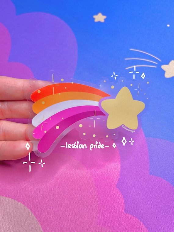 Lesbian Pride Sticker, WLW sticker, clear sticker, LGBTQ gifts, Pride stickers, pride gifts, lesbian pride sticker, LGBTQ sticker