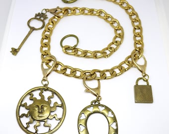 GOLD TROUSER CHAIN (with charms)