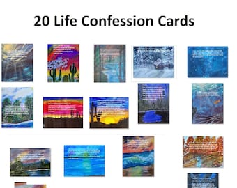 20 Supernatural Confession cards, faith cards for healing, wealth, peace Inspirational affirmation, Christian, Bible empowering