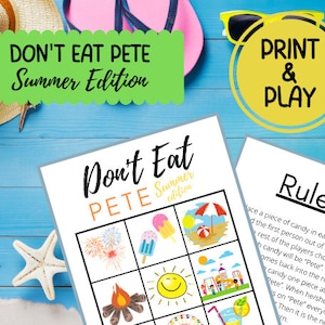 Ne mangez pas Pete - Édition d'été | Jeu de société IMPRIMABLE | Prêt à partir - Plaisir en famille | Accueil Activités | Jeu préscolaire | Téléchargement numérique