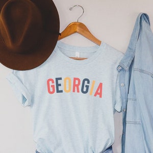 Georgia T-Shirt: Unisex Vintage Style Tee, Trending Colors