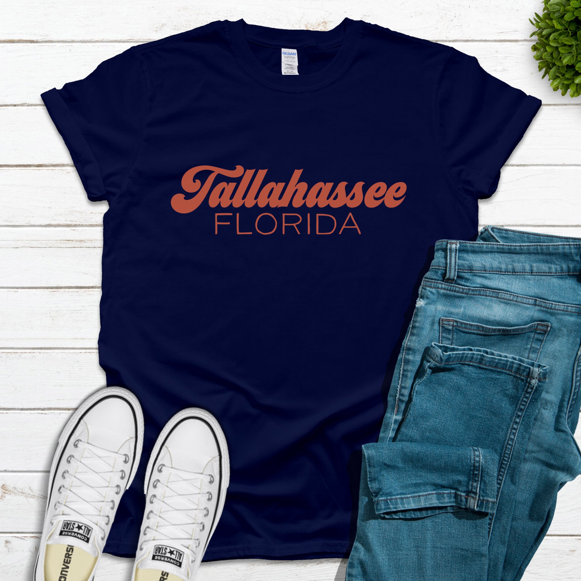 Vintage Style Font Tallahassee Florida Tshirt, Retro Font Tallahassee