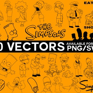 The Simpsons SVG Pack Homer Silhouette The Simpsons SVG Bart Simpson SVG The Simpsons Cricut Lisa Vector Burns Moe Vinyl Cutting Files Diy