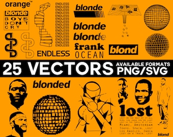Frank Ocean Vector Pack, Blonded Vector, Endless Cricut, Frank Ocean SVG, Channel Orange SVG, Frank Ocean Cricut Silhouette Files