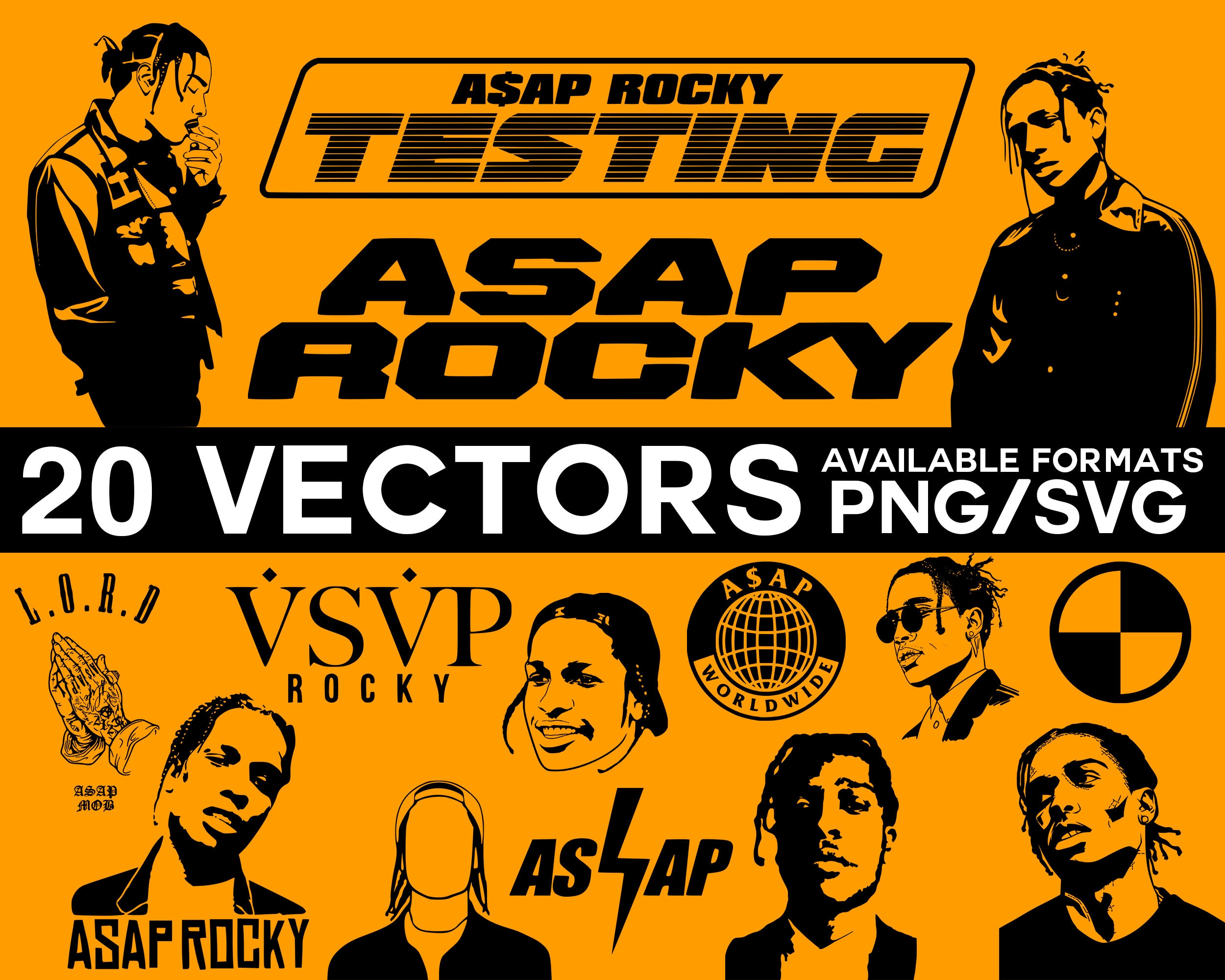 ASAP Rocky Vector Pack, ASAP Mob Vector, Asap Rocky SVG, Rapper Vector, Asap  Rocky Cricut Silhouette, Svg Png Cricut Silhouette Files - Etsy