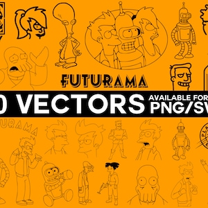 Futurama Vector Pack, Planet Express Vector Futurama SVG Futurama Cricut, Fry Vector Bender Vector Futurama Clip Art Cricut Silhouette Files