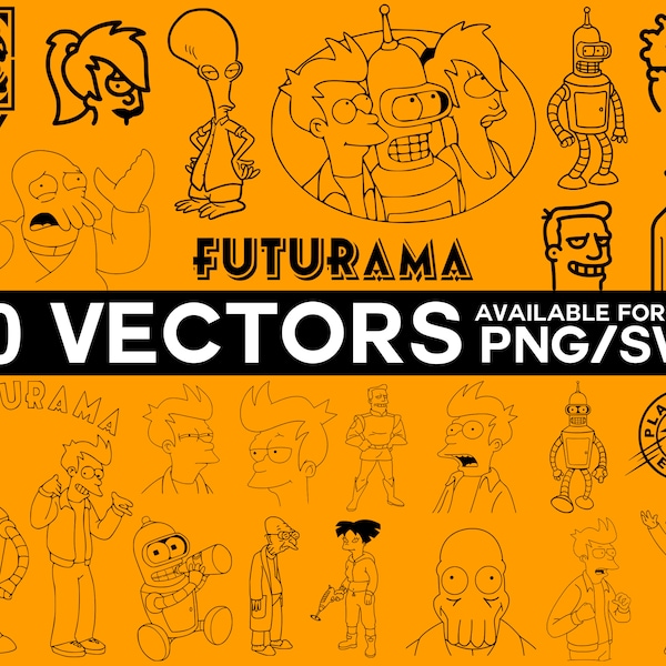 Futurama Vector Pack, Planet Express Vector Futurama SVG Futurama Cricut, Fry Vector Bender Vector Futurama Clip Art Cricut Silhouette Files