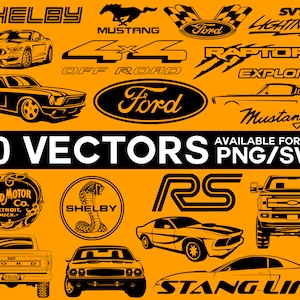 Ford Vector Bundle, Ford Mustang Vector, Ford SVG, Ford Shelby Vector, Shelby SVG, Ford Truck Vector, Ford Cricut Silhouette Files