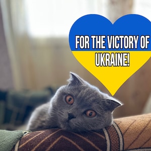 Per la vittoria dell'Ucraina - Download digitale ucraino - Cartolina per animali domestici - #StandWithUkraine