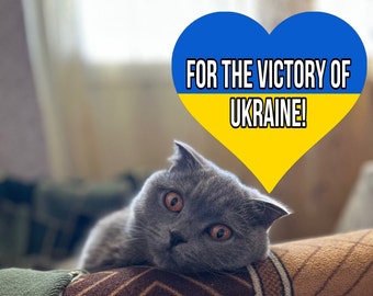 Por la victoria de Ucrania - Descarga digital ucraniana - Postal para mascotas - #StandWithUkraine