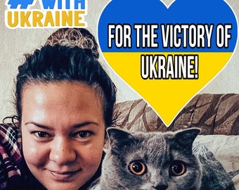 Cat Olive. Victory UA. Digital file Download. Ukrainian Postcard. Support Pet. Instant Download Mediafile.