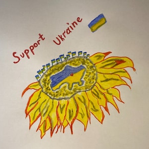 Cartão Postal Girassol. Artista ucraniano. Download de imagens digitais. #StandWithUkraine
