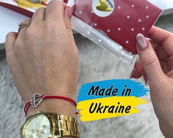 Diamond bracelets. It's complect Pair of wish bracelets (1+1) and gift-surprise. Evil eye shop. Ukrainian amulet store. Red thread