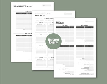 Pack classeur budgétaire 8 enveloppes personnalisées et trackers budget  français Budget mensuel -  France