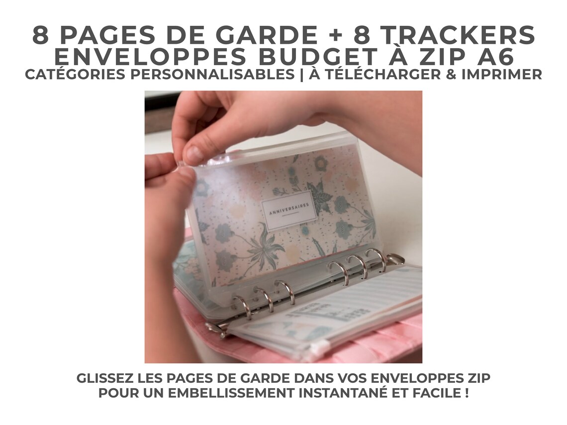 Pages de garde enveloppes budget zip classeur A6 étiquettes - Etsy España