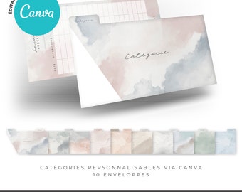 Custom Tabbed Wallet Budget Envelopes | TO PRINT AND LAMINATE | Customizable via Canva | Wallet divider