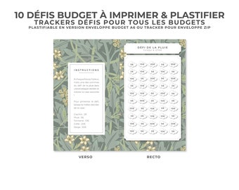 10 Défis enveloppes budget à imprimer – Budget Diary