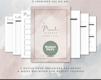 Printable French Meal Planner | Meal meal planner | Menu of the week | Shopping list | Seasonal fruits and vegetables