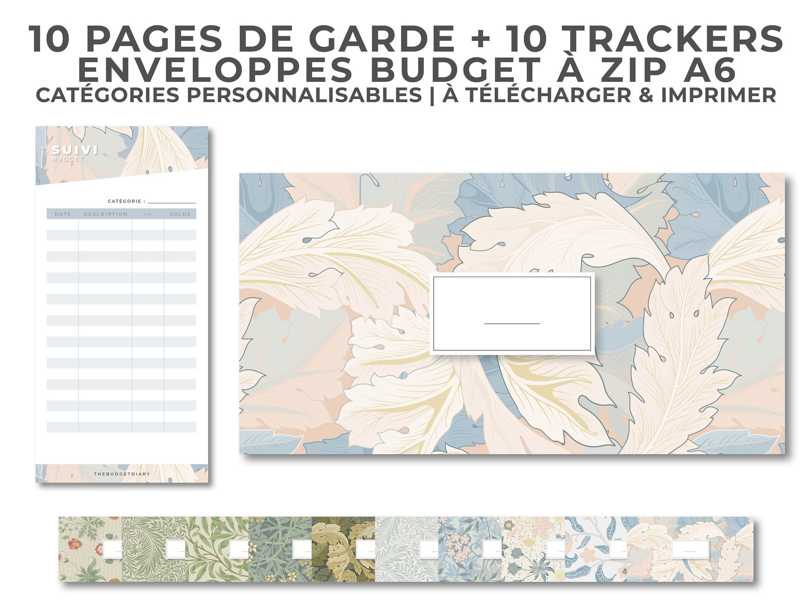 Pages De Garde Enveloppes Budget Zip Classeur A6 étiquettes - Etsy