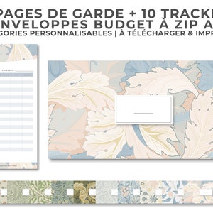 Portadas, sobres económicos con cremallera, carpeta A6, etiquetas personalizadas + 10 rastreadores de presupuesto para imprimir | Personalizable a través de Canva