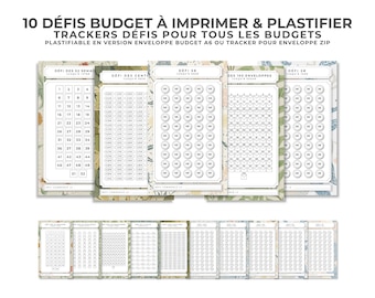 10 sfide relative alla busta di bilancio A6 | DA STAMPARE E LAMINARE | Budget Challenge Tracker A6 francese