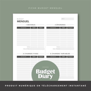 Monthly Budget Sheet TO PRINT | Compatible with budget envelopes