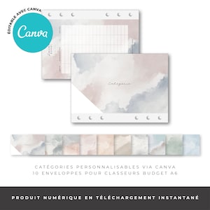 Sobres económicos A6 en francés personalizados para carpetas económicas | PARA IMPRIMIR Y LAMINAR | Personalizable a través de Canva
