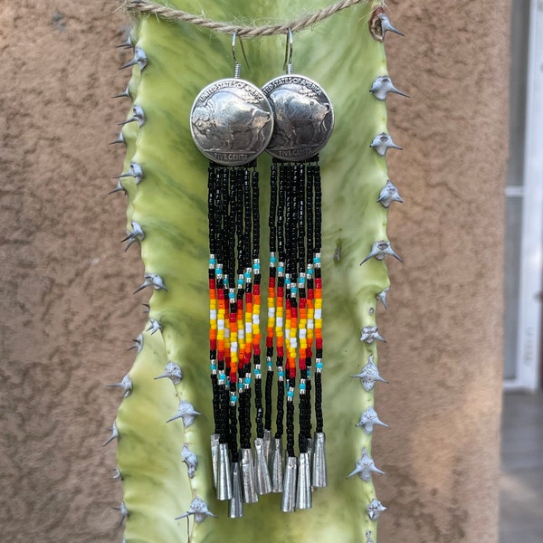 Buffalo Beaded Earrings Etsy