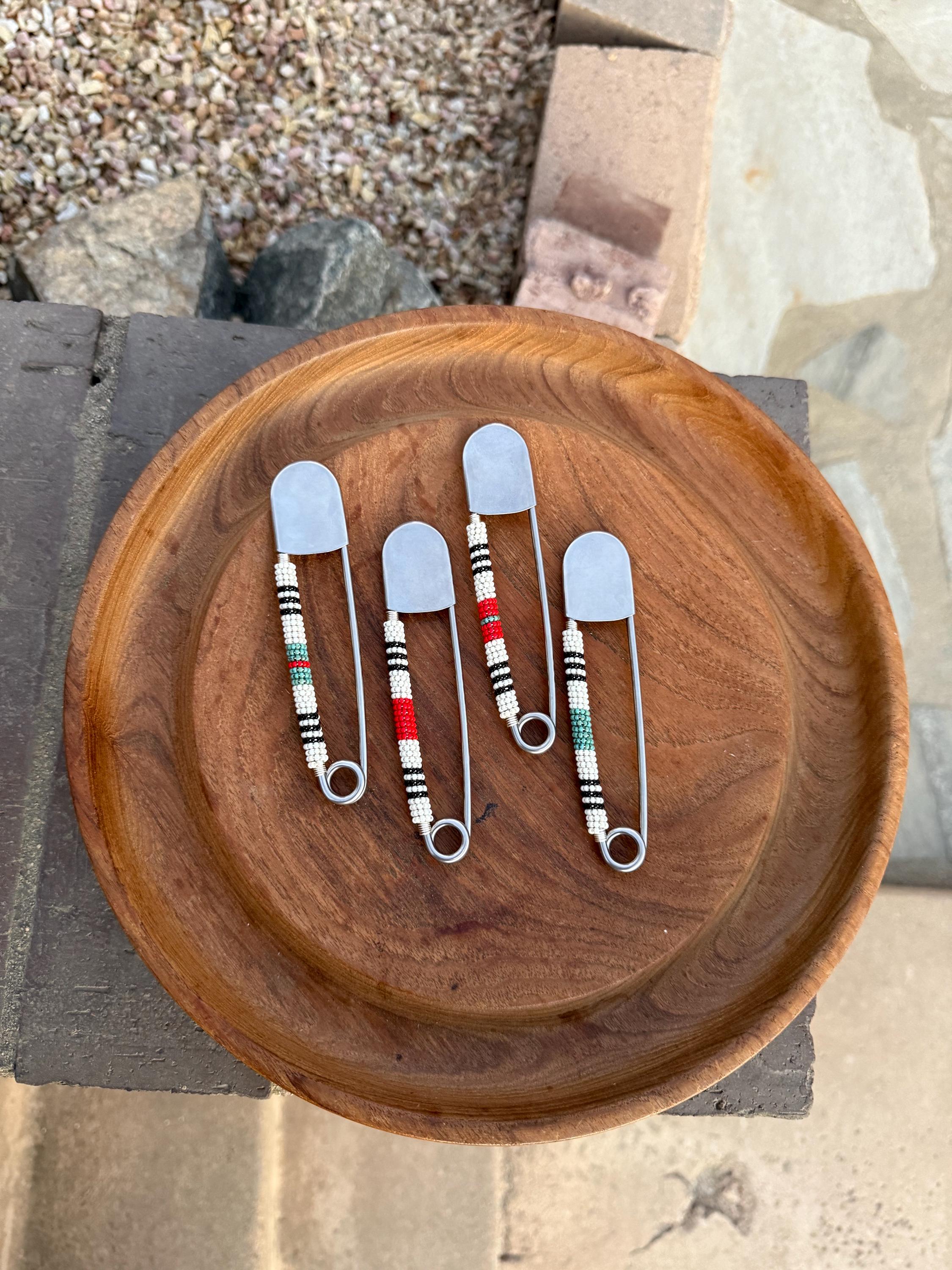 Beaded Jumbo Safety Pin Keychain - Etsy