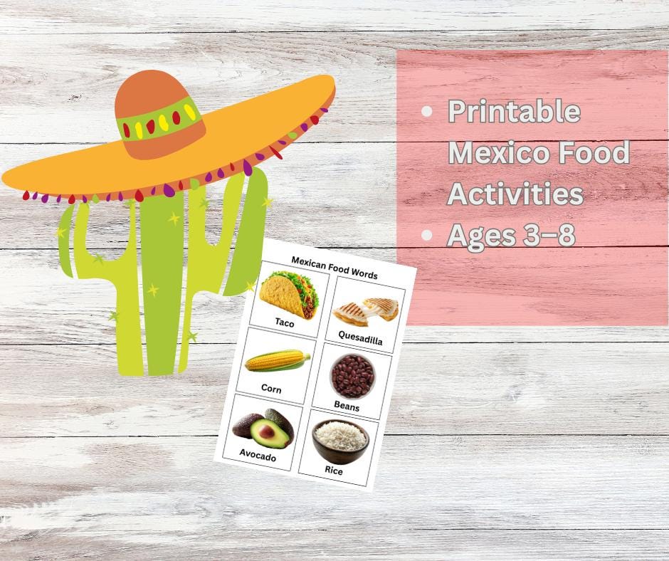 Taco Worksheet Mexico Food Activities for Kids Printable | Build a Taco Game ...