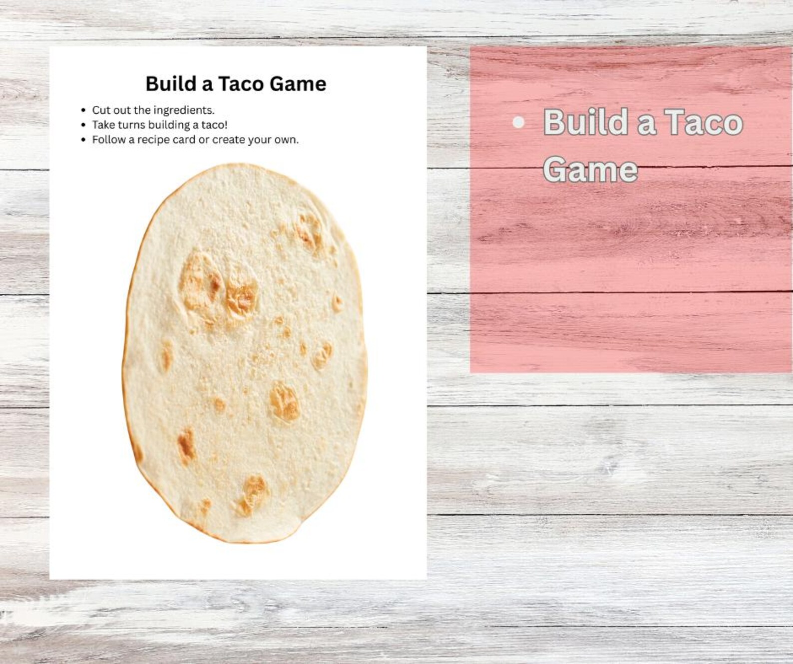Taco Worksheet Mexico Food Activities for Kids Printable | Build a Taco Game ...