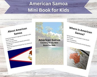Minilibro de Samoa Americana para niños / Estudio del país imprimible / Geografía y cultura / Educación en casa