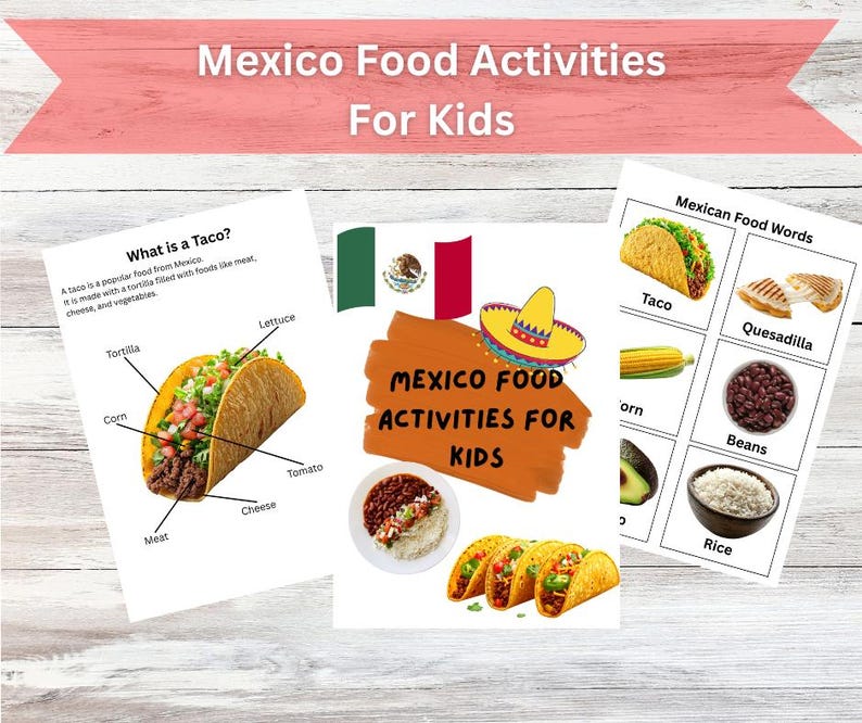 Taco Worksheet Mexico Food Activities for Kids Printable | Build a Taco Game ...