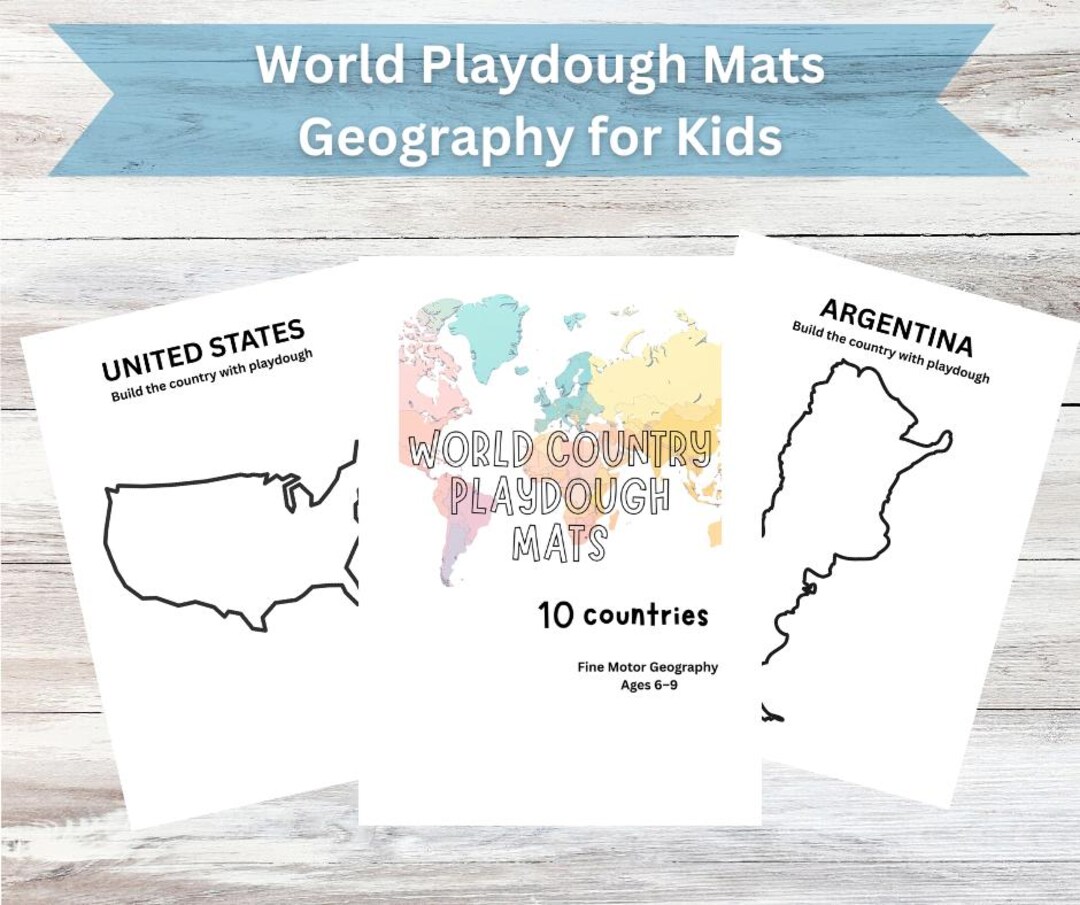 World Playdough Mats for Kids | Geography Fine Motor Printable PDF - Etsy