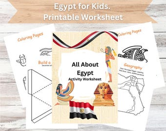 Paquete de actividades "Todo sobre Egipto" / Hojas de trabajo sobre Egipto para niños / Imprimibles de historia y geografía