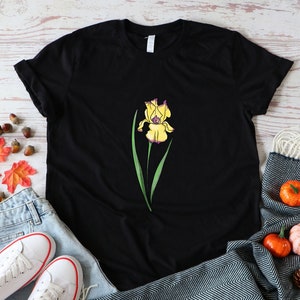 Custom Birth Flower Shirt, Flower Shirt, Birth Month Flower Shirt, February Shirt, Iris Shirt, Iris Flower Shirt, Birth Flower Gift