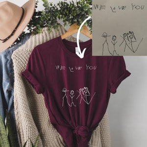 Custom Drawing Shirt, Kids Drawing Shirt, Actual Drawing Shirt, Kids Art Shirt, Gift for Mom, Gift for Dad, Personalized Gift image 3