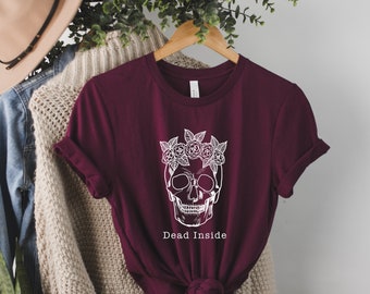 Dead Inside Shirt, Skeleton Shirt, Summer Shirt, Traveler Shirt, Funny Shirt, Sarcastic Shirt